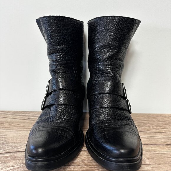Miu Miu PRADA Bisonte Motorcycle Boots BLACK 7.5 - Picture 5 of 9